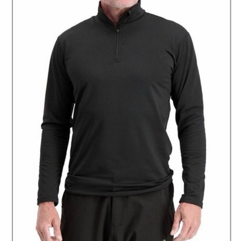 RefrigiWear Flex-Wear Quarter Zip Pullover Black Performance Top Men’s M